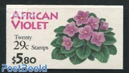 United States Of America 1993 African Violet Booklet (20x29c), Mint NH, Nature - Flowers & Plants - Stamp Booklets - Unused Stamps