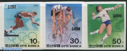 Korea, North 1983 Olympic Games 3v, Imperforated, Mint NH, Sport - Athletics - Cycling - Olympic Games - Volleyball - Leichtathletik