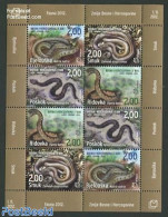 Bosnia Herzegovina - Croatic Adm. 2012 Snakes M/s, Mint NH, Nature - Reptiles - Snakes - Bosnia Erzegovina