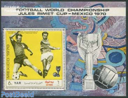 Yemen, Arab Republic 1970 World Cup Football, Mexico 1970 S/s, Perforated, Mint NH, Sport - Football - Other & Unclassified