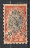 INDOCHINE - 1907 - N°YT. 54 - Cambodgienne 75c Rouge-orange - Oblitéré / Used - Usati