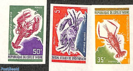 Ivory Coast 1971 Shells 3v, Imperforated, Mint NH, Nature - Shells & Crustaceans - Unused Stamps