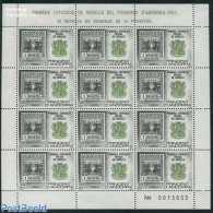Andorra, Spanish Post 1982 National Stamp Exhibition M/s, Mint NH, History - Coat Of Arms - Philately - Stamps On Stamps - Ongebruikt