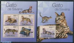 Guinea Bissau 2012 Savannah Cats 2 S/s, Mint NH, Nature - Animals (others & Mixed) - Cat Family - Guinea-Bissau