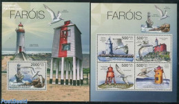 Guinea Bissau 2012 Lighthouses & Birds 2 S/s, Mint NH, Nature - Various - Birds - Lighthouses & Safety At Sea - Lighthouses