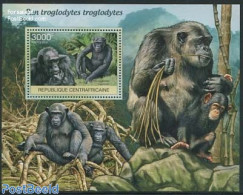 Central Africa 2012 Monkeys S/s, Mint NH, Nature - Animals (others & Mixed) - Monkeys - Centrafricaine (République)