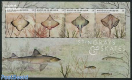 Antigua & Barbuda 2012 Stingrays & Skates 4v M/s, Mint NH, Nature - Fish - Poissons