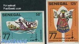 Senegal 1977 Amphilex 2v, Imperforated, Mint NH, History - Transport - Various - Netherlands & Dutch - Ships And Boats.. - Geography