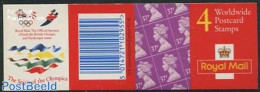 Great Britain 1996 Definitives Booklet, For Worldwide Postcards, The Spirit Of The Olympics On The Back, Mint NH, Spor.. - Andere & Zonder Classificatie