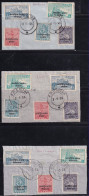 Set Of 15, Postal Used On Piece India Overprint Of Laos, Cambodia, Vietnam, Military, Archaeological 1954 - Franchise Militaire