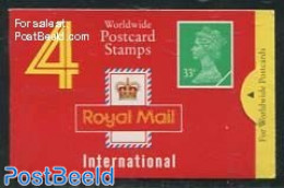 Great Britain 1991 Definitives Booklet, 4x33p, For Worldwide Postcards, Mint NH, Stamp Booklets - Other & Unclassified