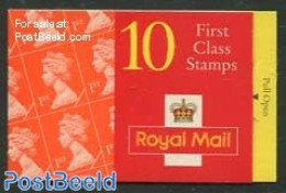 Great Britain 1995 Definitives Booklet, 10x1st, Harrison, Phosphorised Paper, Mint NH, Stamp Booklets - Other & Unclassified