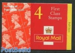 Great Britain 1995 Definitives Booklet, 4x1st, Mint NH, Stamp Booklets - Sonstige & Ohne Zuordnung