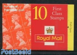 Great Britain 1995 Definitives Booklet, 10x1st, Harrison, With 2 Phosphor Bands, Mint NH, Stamp Booklets - Andere & Zonder Classificatie