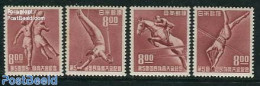 Japan 1950 Sport 4v, Mint NH, Nature - Sport - Horses - Athletics - Football - Gymnastics - Sport (other And Mixed) - Ungebraucht