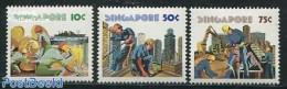 Singapore 1977 Labour Day 3v, Mint NH, History - Transport - I.l.o. - Ships And Boats - Bateaux
