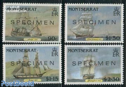 Montserrat 1986 Postal Ships 4v, SPECIMEN, Mint NH, Transport - Post - Ships And Boats - Post