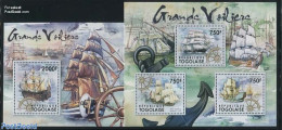 Togo 2011 Sailing Ships 2 S/s, Mint NH, Transport - Ships And Boats - Bateaux