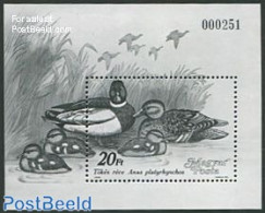 Hungary 1988 Ducks S/s, Blackprint, Mint NH, Nature - Ducks - Ongebruikt