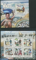 Mozambique 2011 Fishermen 2 S/s, Mint NH, Nature - Birds - Fish - Vissen