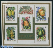 Guinea, Republic 1974 Tropical Fruit S/s, Imperforated, Mint NH, Nature - Fruit - Frutas