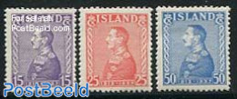 Iceland 1937 King Christian X 3v (from S/s), Mint NH - Neufs