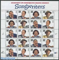 United States Of America 1996 Songwriters M/s, Mint NH, Performance Art - Music - Neufs