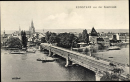 CPA Konstanz Am Bodensee, Von Der Seestraße, Münster, Brücke - Autres & Non Classés