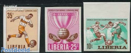 Liberia 1966 World Cup Football 3v, Imperforated, Mint NH, Sport - Football - Andere & Zonder Classificatie