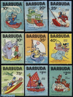 Barbuda 1981 Disney 9v, Mint NH, Nature - Transport - Fishing - Ships And Boats - Art - Disney - Fishes