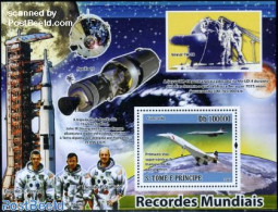 Sao Tome/Principe 2008 World Records, Concorde S/s, Mint NH, Transport - Concorde - Aircraft & Aviation - Space Explor.. - Concorde