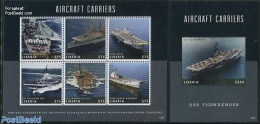 Liberia 2012 Aircraft Carriers 2 S/s, Mint NH, Transport - Ships And Boats - Schiffe
