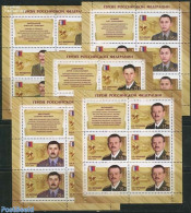 Russia 2013 Heroes 5 M/s, Mint NH, History - Transport - Decorations - Militarism - Automobiles - Helicopters - Militaria