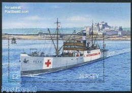 Jersey 2013 150 Years Red Cross S/s, Mint NH, Health - Transport - Red Cross - Ships And Boats - Rode Kruis