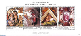 Sierra Leone 2012 Sistine Chapel Ceiling 4v M/s, Mint NH, Art - Michelangelo - Paintings - Autres & Non Classés