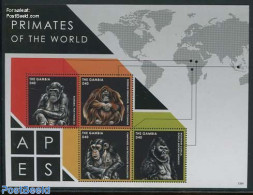 Gambia 2013 Primates Of The World 4v M/s, Mint NH, Nature - Animals (others & Mixed) - Monkeys - Gambia (...-1964)