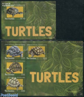Gambia 2013 Turtles 2 S/s, Mint NH, Nature - Reptiles - Turtles - Gambie (...-1964)