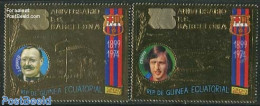 Equatorial Guinea 1974 FC Barcelona 2v, Gold, Mint NH, History - Sport - Netherlands & Dutch - Football - Geographie