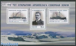 Russia 2013 Discovery Of Severnaya Zemlya Archipel S/s, Mint NH, History - Transport - Explorers - Ships And Boats - Erforscher