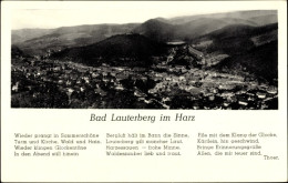 CPA Bad Lauterberg Im Harz, Gedicht Von Thoer, Panorama - Andere & Zonder Classificatie