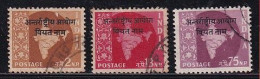 3v India Used 1957, Overprint Vietnam On Map Star Series - Franchise Militaire