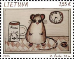 Lithuania 2024 . Children's Drawings. My Pet. 1v. - Lituanie