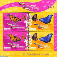 Colombia 2018 Butterflies, Colombia-Mexico Year M/s (with 2 Sets), Mint NH, Nature - Butterflies - Colombie