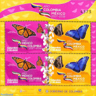 Colombia 2018 Butterflies, Colombia-Mexico Year M/s (with 2 Sets), Mint NH, Nature - Butterflies - Kolumbien