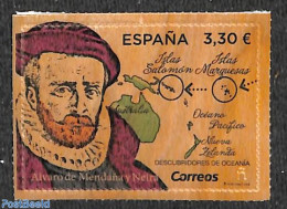 Spain 2018 Alvaro De Mendana 1v (wood), Mint NH, History - Various - Explorers - Maps - Other Material Than Paper - Ongebruikt