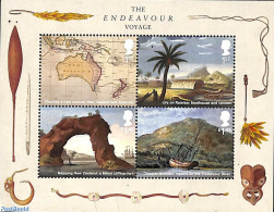 Great Britain 2018 The Endeavour Voyage S/s, Mint NH, History - Transport - Various - Explorers - Ships And Boats - Maps - Unused Stamps