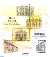 Belgium 2018 Large Houses 5v M/s, Mint NH, Art - Architecture - Unused Stamps