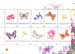 Netherlands - Personal Stamps TNT/PNL 2014 Janneke Brinkman-Salentijn 10v M/s, Mint NH, Nature - Butterflies - Flowers.. - Andere & Zonder Classificatie