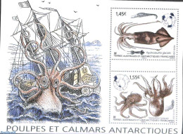 French Antarctic Territory 2020 Calmars S/s, Mint NH, Nature - Various - Fish - Maps - Unused Stamps