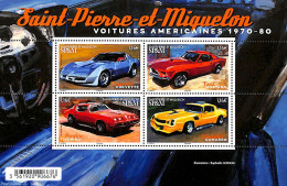 Saint Pierre And Miquelon 2020 American Cars 1970-80 4v M/s, Mint NH, Transport - Automobiles - Coches